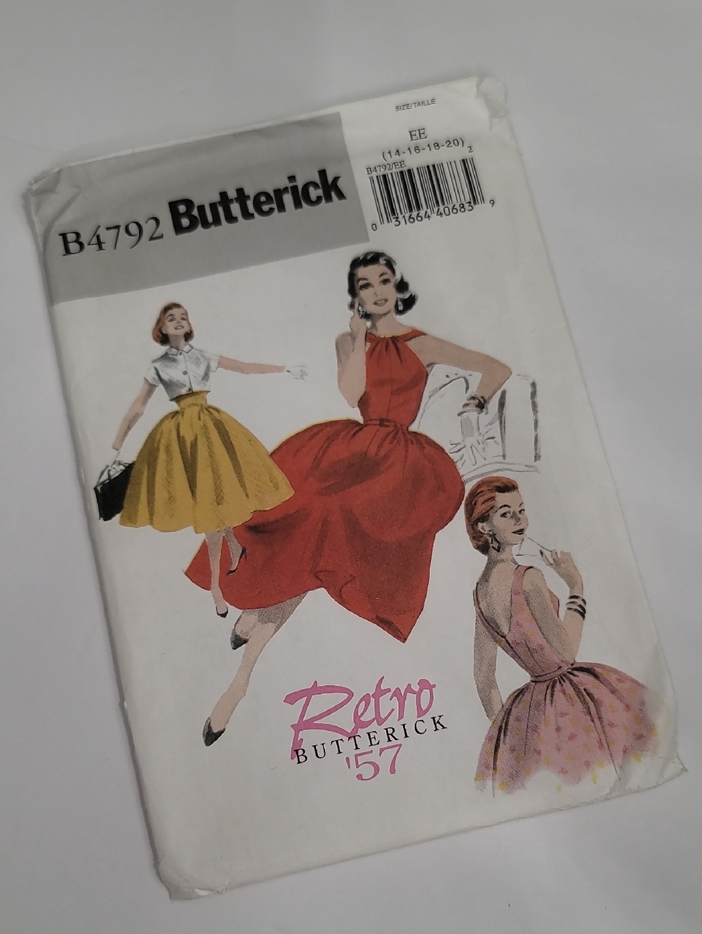 👗Butterick B4792 Retro '57 Pattern Sz 14-20 Retired Out Of Print Dress & Jacket